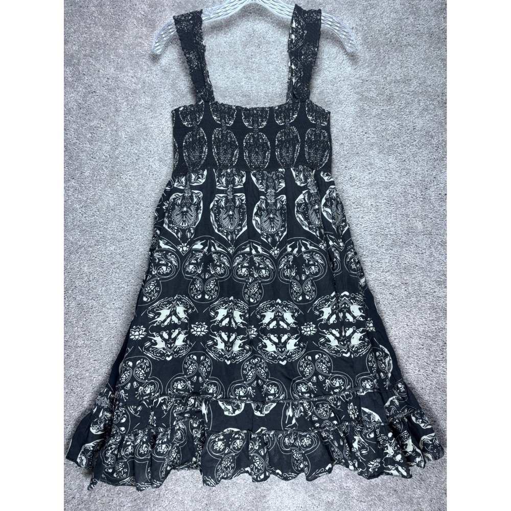 No Boundaries Womens XL 15/17 Black‎ Ivory Cotton Smocked Ruffle Sun Dress